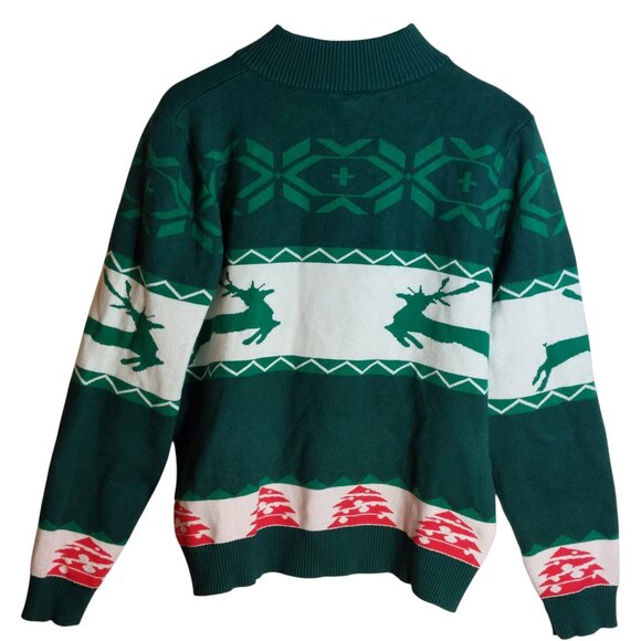 AIYINO Men's Christmas Zip-Up Cardigan Sweater – Size M - Picture 3 of 7